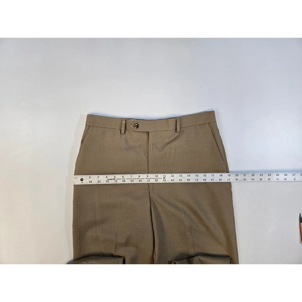 Jos. A. Bank Travelers Mens‎ Tan Wool Tailored Fit Dress Pants 35 Small Holes